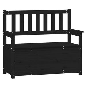 vidaXL Bench Black 112,5x51,5x96,5 cm Solid Wood Pine