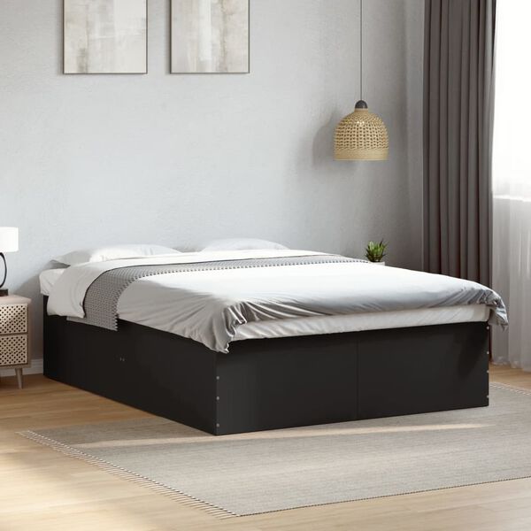 vidaXL Bed Frame without Mattress Black 160x200 cm