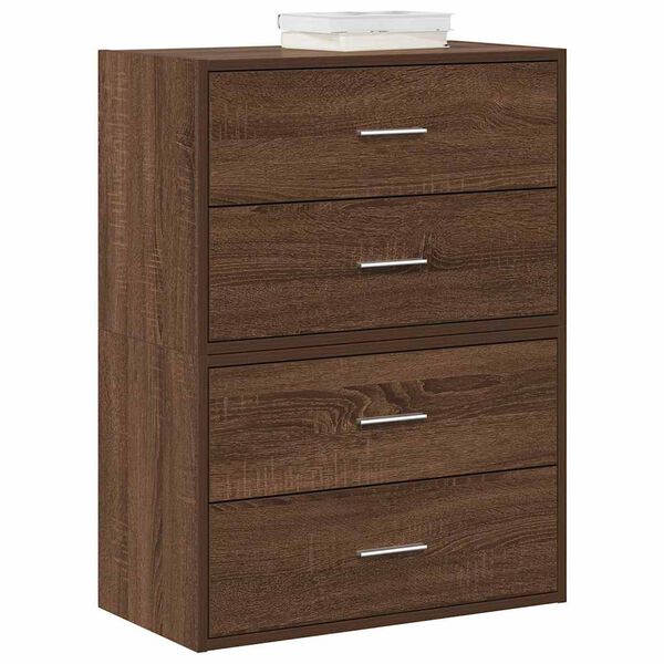 vidaXL Cabinets with 2 Drawers 2 pcs Brown Oak 60x31x40 cm Engineered Wood