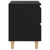 vidaXL Bed Cabinets with Solid Pinewood Legs 2 pcs Black 40x35x50 cm