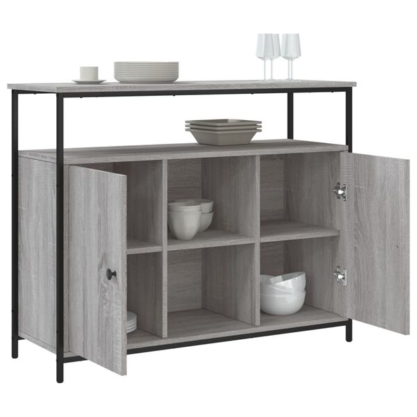 vidaXL Sideboard Grey Sonoma 100x35x80 cm Engineered Wood