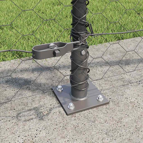 vidaXL Fence Post Grey 10 x 1 m (36 mm mesh) Steel and PVC