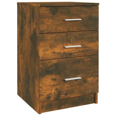 vidaXL Bed Cabinet Smoked Oak 40x40x63 cm Engineered Wood