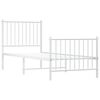 vidaXL Metal Bed Frame without Mattress with Footboard White 75x190cm