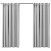vidaXL Linen-Look Blackout Curtains with Hooks 2 pcs Grey 140x175 cm
