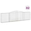 vidaXL Arched Gabion Baskets 2 pcs 400x30x100/120 cm Galvanised Iron