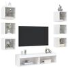 vidaXL 8 Piece TV Wall Units with LED White Engineered Wood