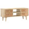 vidaXL TV Cabinet | Natural wood with copper accents | Solid Mango Wood | Medium