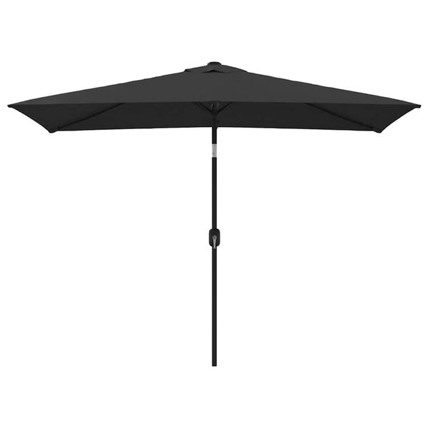 vidaXL Garden Parasol with Metal Pole 300x200 cm Black