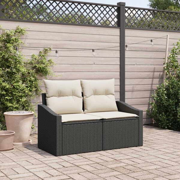 vidaXL Garden Sofa with Cushion 123 x 62 x 69 cm Poly Rattan