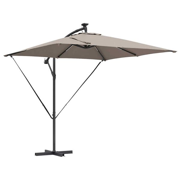 vidaXL Cantilever Banana Parasol Taupe 249 x 249 x 250 cm