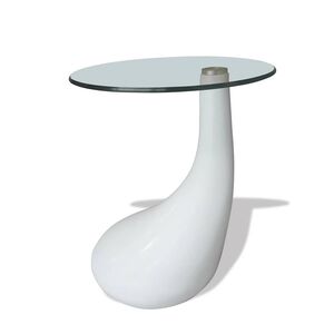 vidaXL Coffee Table | High Gloss White | Fiberglass | Small | Gloss Finish