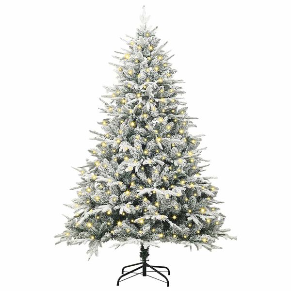 vidaXL Artificial Pre-lit Christmas Tree Green 180 cm PVC and PE