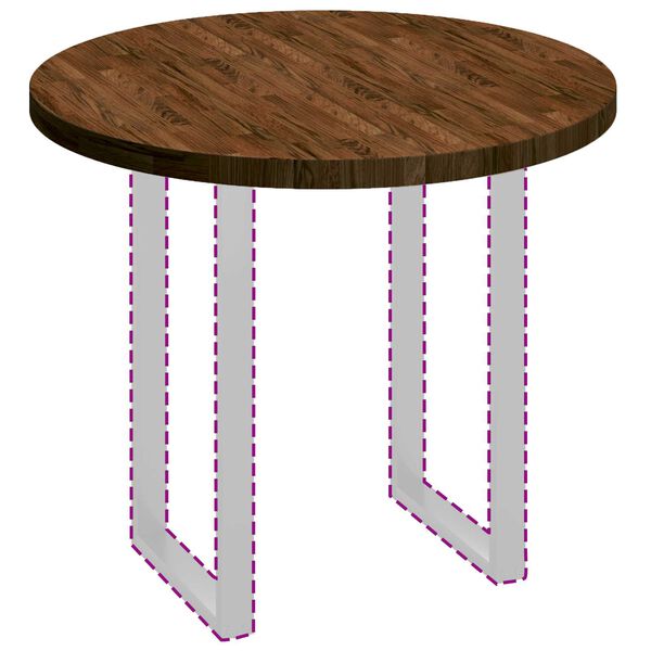 vidaXL Table Top Dark Brown &Oslash; 90 x 4 cm Solid Oak Wood