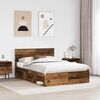 vidaXL Bed Frame with Headboard Old Wood 140 x 200 cm Solid Pine Wood