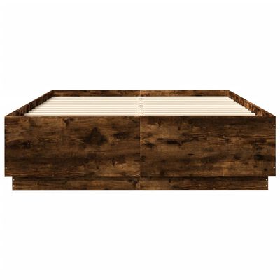 vidaXL Bed Frame Smoked Oak 150x200 cm King Size Engineered Wood