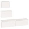 vidaXL 4 Piece TV Cabinet Set White Solid Wood Pine