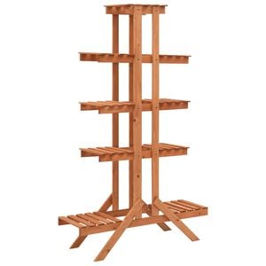 vidaXL Plant Stand | Orange | Solid Firwood | 83x25x132 cm | Stackable