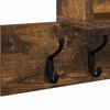 vidaXL Wall-Mounted Coat Rack with Shelf Smoked Oak 100 x 12 x 43.5 cm