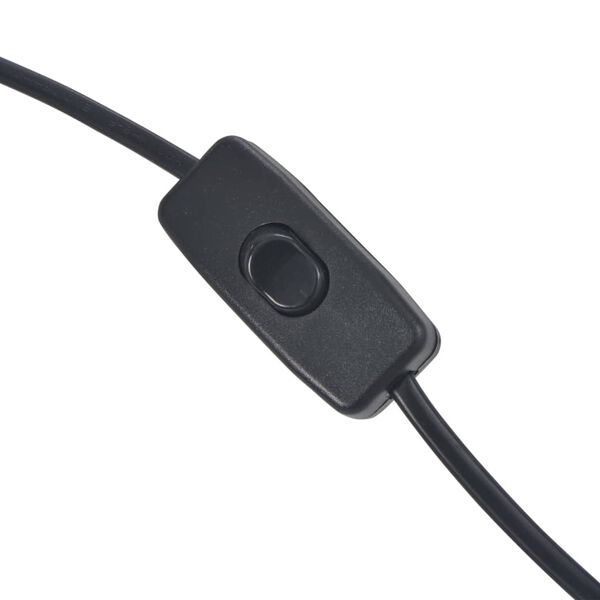 vidaXL Desk Lamp Black Round E27