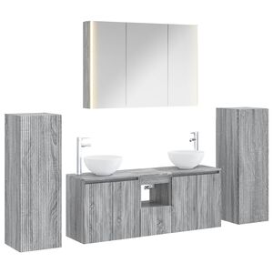 vidaXL Bathroom Furniture Set 6 pcs Grey Sonoma