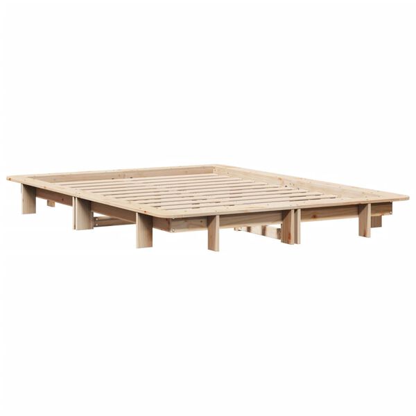 vidaXL Bed Frame without Mattress 120x190 cm Small Double Solid Wood Pine