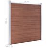 vidaXL WPC Fence Set 5 Square + 1 Slanted 965x186 cm Brown