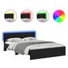 vidaXL Bed Frame with Headboard Black Oak 140 x 190 cm Engineered Wood