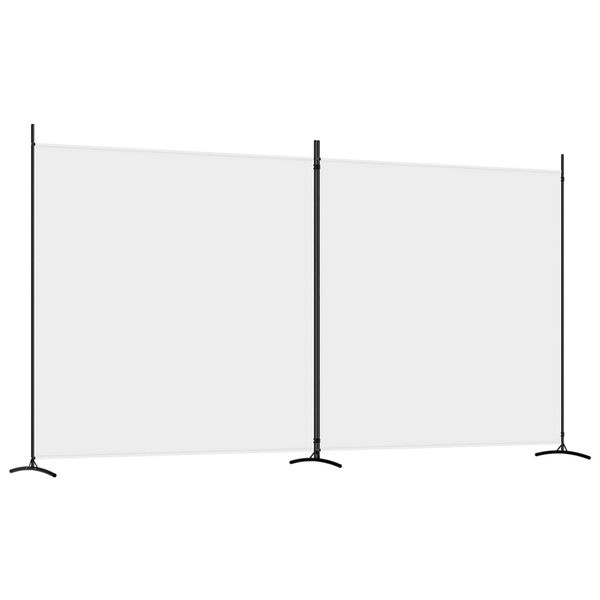 vidaXL 2-Panel Room Divider White 348x180 cm Fabric
