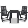 vidaXL 3 Piece Bistro Set Plastic Anthracite