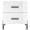 vidaXL Bedside Cabinets 2 pcs High Gloss White 40x35x47.5 cm Engineered Wood