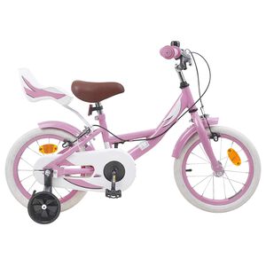 vidaXL Kids Bike 16 Inches for 4-6 Years Old Light Pink