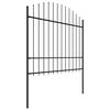 vidaXL Garden Fence with Spear Top Steel 1426x175 cm Black