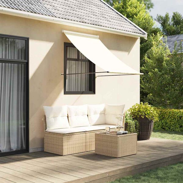 vidaXL Retractable Awning Cream 100x150 cm Fabric and Steel