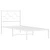 vidaXL Metal Bed Frame without Mattress with Headboard White 75x190cm