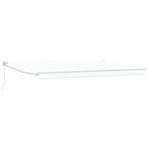 vidaXL Awning Manual White 500 x 300 cm Polyester and Metal