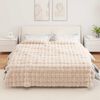 vidaXL Faux Rabbit Fur Blanket 4 pcs Beige 240 x 270 cm Polyester