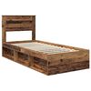 vidaXL Bed Frame with Headboard Old Wood 90 x 200 cm Solid Pine Wood