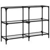 vidaXL Console Table with Transparent Glass Top 118.5x30x81 cm Steel
