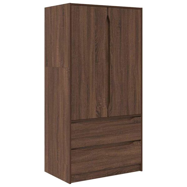 vidaXL Cabinet with Door Brown Oak 79.5 x 49 x 156 cm Engineered Wood