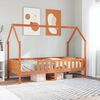 vidaXL Kids' House Bed Frame without Mattress Wax Brown 90x200 cm Pine