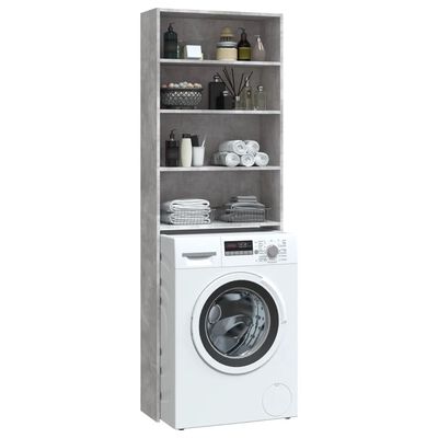 vidaXL Washing Machine Cabinet Concrete Grey 64x24x190 cm