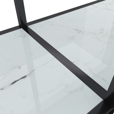 vidaXL Console Table White 220x35x75.5 cm Tempered Glass