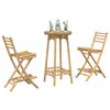 vidaXL 3 Piece Outdoor Bar Set Foldable Bamboo