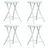 vidaXL Folding Garden Stools 4 pcs White HDPE Rattan Look