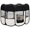 vidaXL Foldable Dog Playpen with Carrying Bag Black 90x90x58 cm