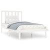 vidaXL Bed Frame without Mattress White Solid Wood 100x200 cm (810008+818656)