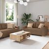 vidaXL Sofa 2 pcs Brown Fabric