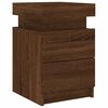 vidaXL Bedside Cabinet with LED Lights Brown Oak 35x39x55 cm