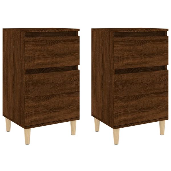 vidaXL Bedside Cabinets 2 pcs Brown Oak 40x35x70 cm
